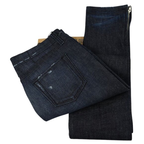 KSUBI Pre Loved Raw Indigo SUPER SKINNY ZIP Cotton Stretch Denim Jean 28 NWT - Picture 1 of 4